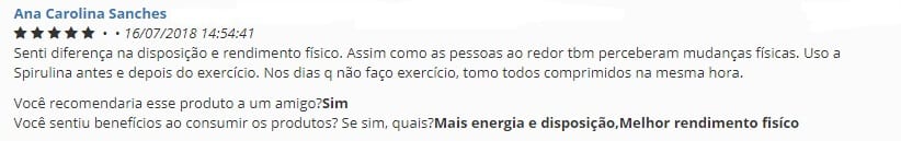 spirulina : depoimento