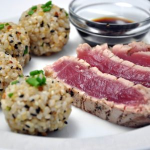 vitaminas do complexo B : arroz integral com atum
